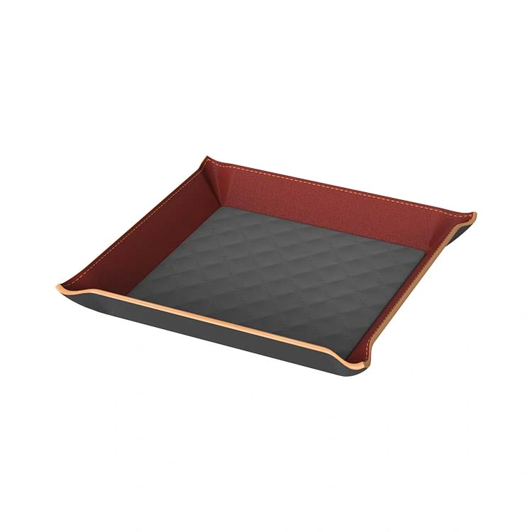 Wholesale Hotel Luxury Leather Decorative Custom Tray Folding Candy