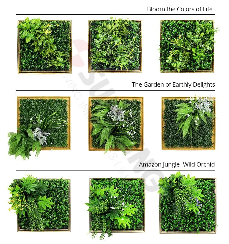 Latest Design DIY Artificial Framed Vertical Wall Garden Art for Indoor Decoration