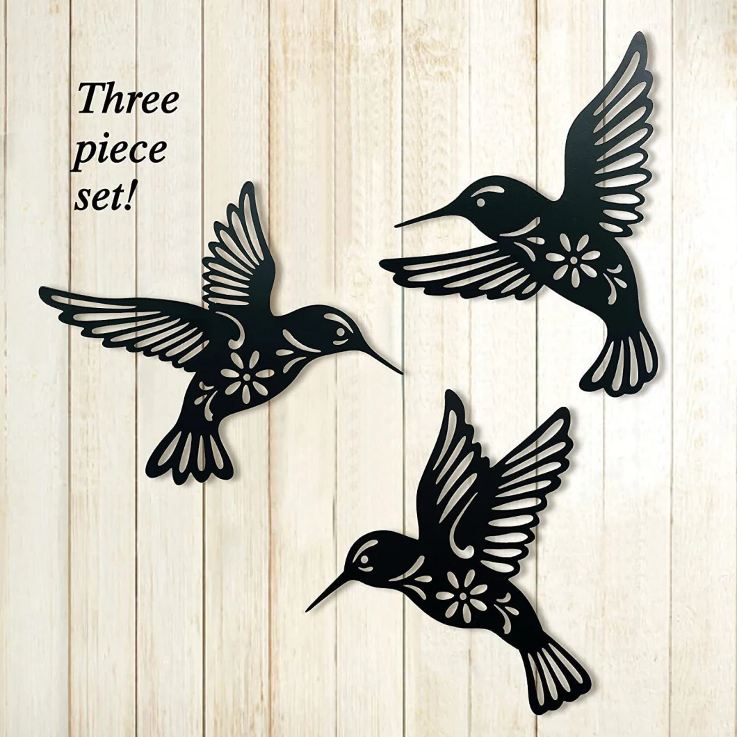 Decorative Metal Creative Hanging Black Bird Iron Wall Art