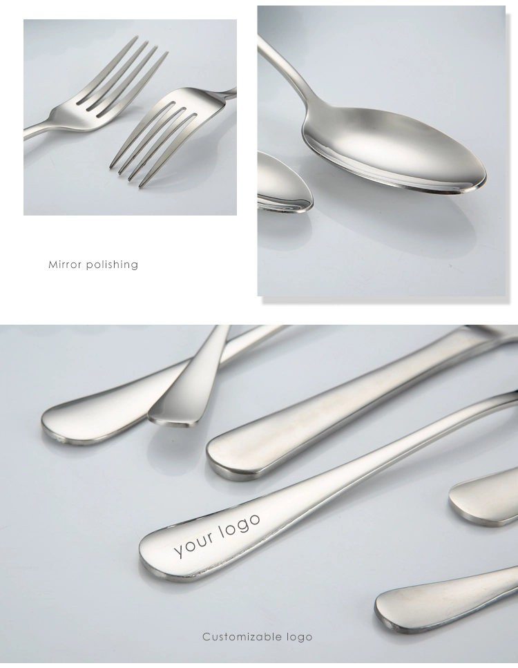 Daoqi Flatware OEM Mirror Silver Cheap Flatware Stainless Cutlery Silverware Set for Restaurant/Hotel/Canteen/Dining Room