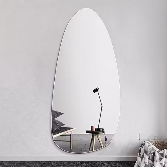 Espejo sin marco de cuerpo entero para piso de pie de tienda de tela de baño de decoración moderna
