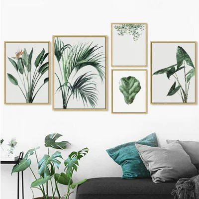 Pósteres estéticos de plantas modernas botánicas, pintura minimalista, arte de pared enmarcado para decoración de habitaciones